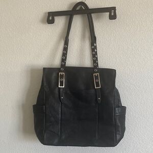 B MAKOWSKY Black Pebbled Leather Handbag NWOT